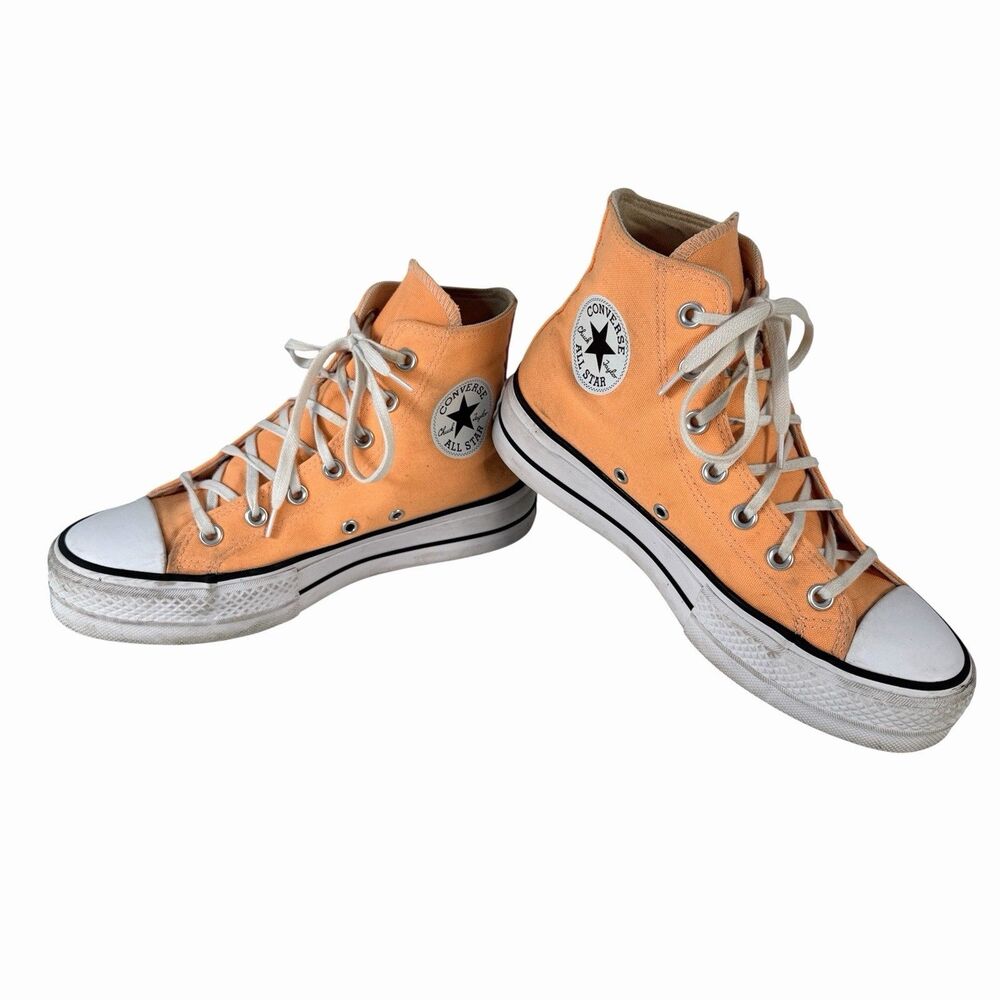 Converse Chuck Taylor All Star Lift Hi Platform Peach Beam Orange Womens 8
